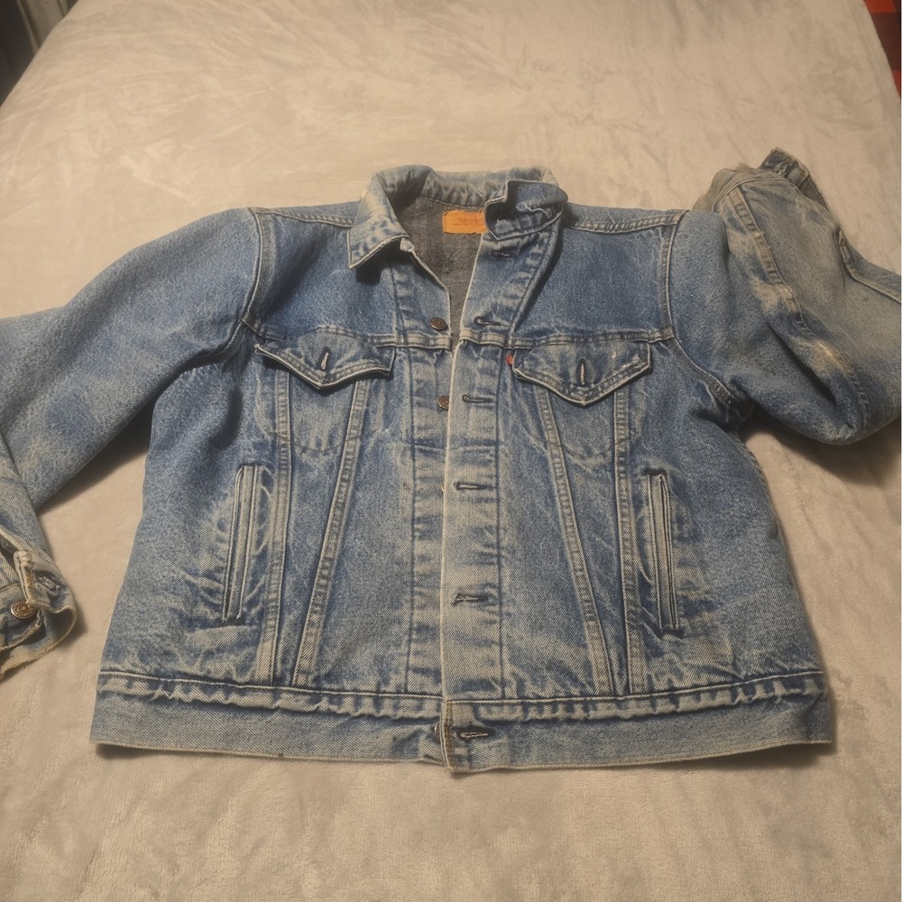 Vintage 80s Levi's Blanket Lined Type 3 Jacket Mens 46 Boxy Thrashed Made In USA